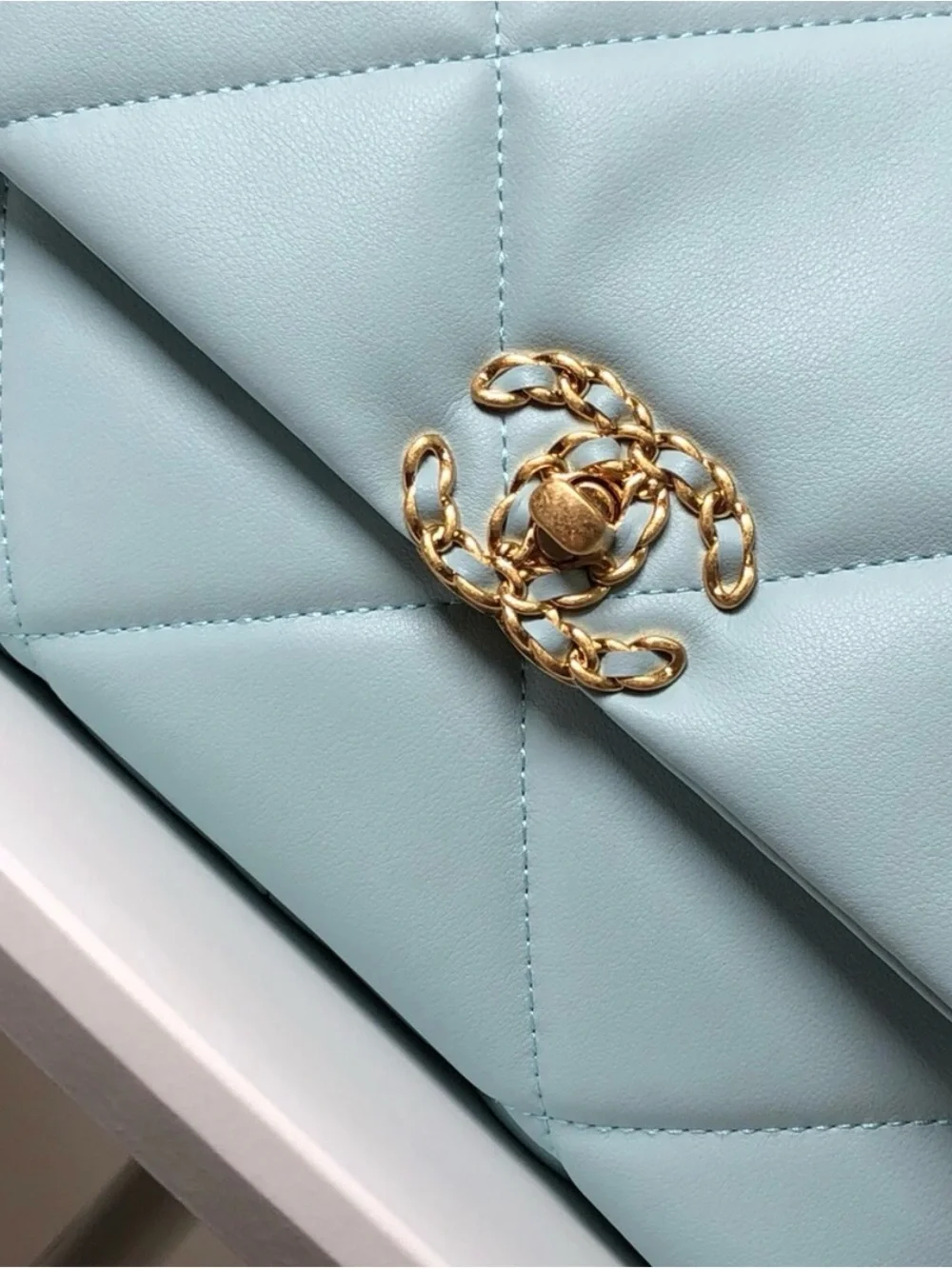 CC quilted leather flap shoulder bag